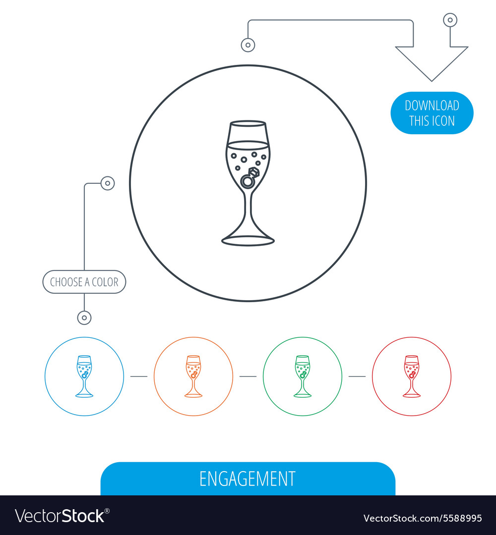 Glass with ring icon engagement symbol