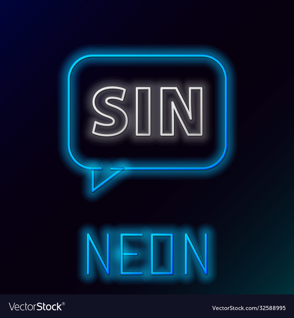 Glowing neon line mathematics function sine icon