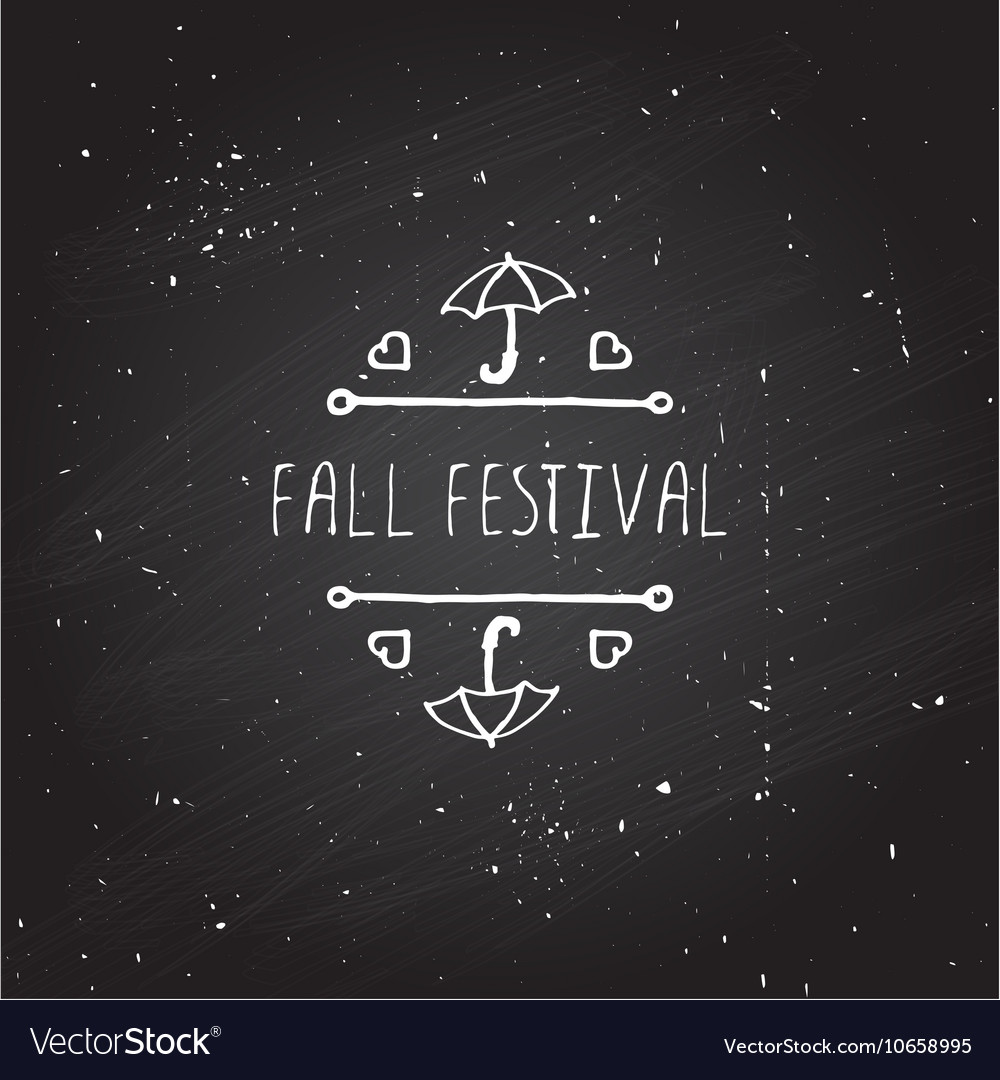 Handdrawn autumn element with text