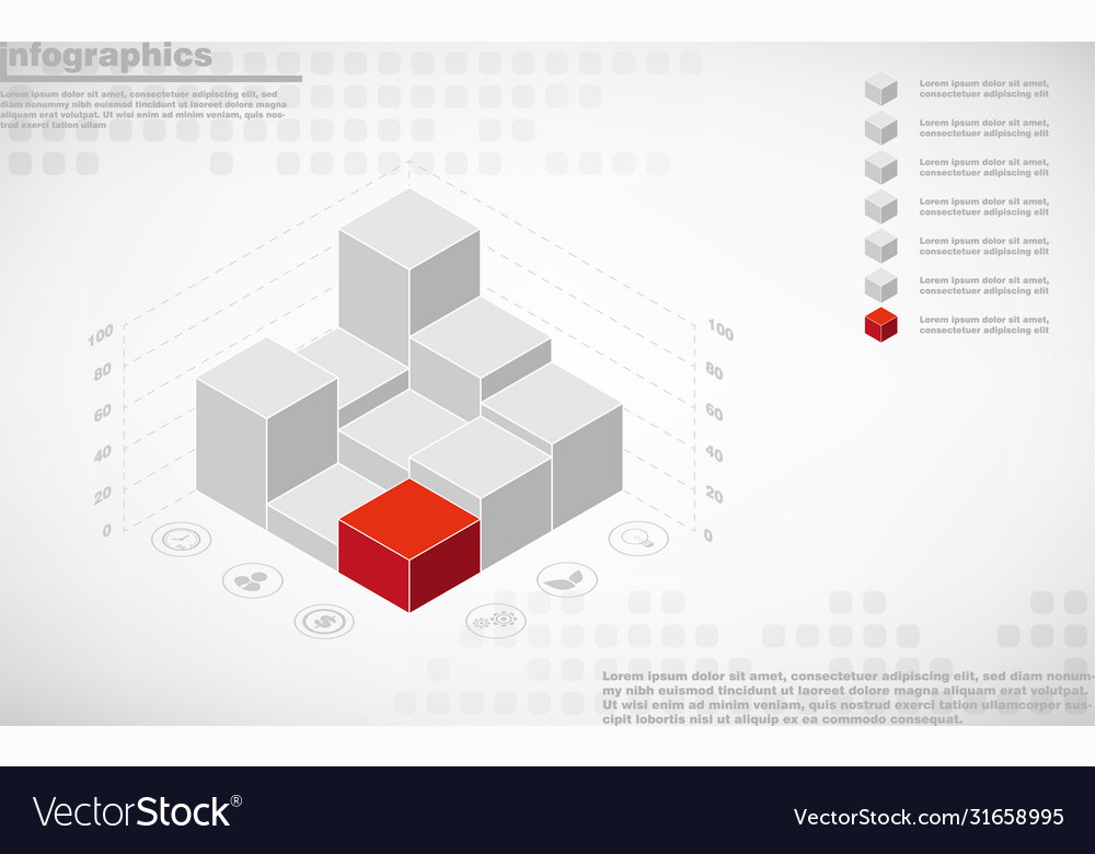 Infographics design and business marketing icons vector image Infographics design and business marketing icons