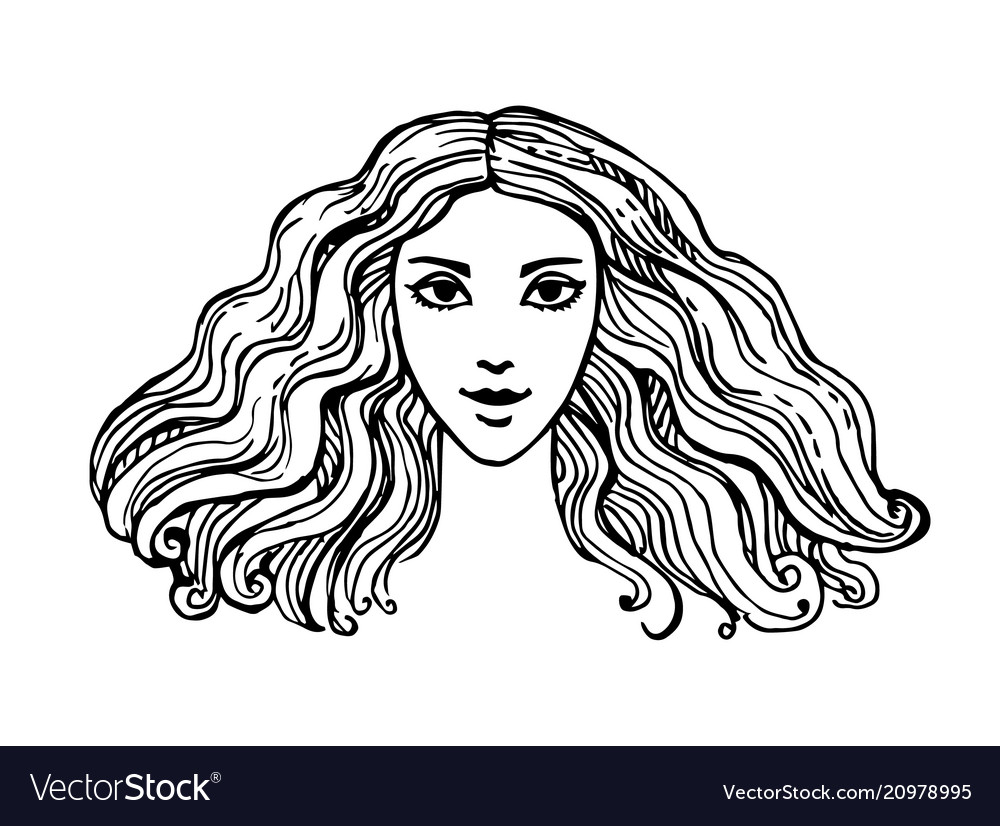 Ink sketch of woman Royalty Free Vector Image - VectorStock