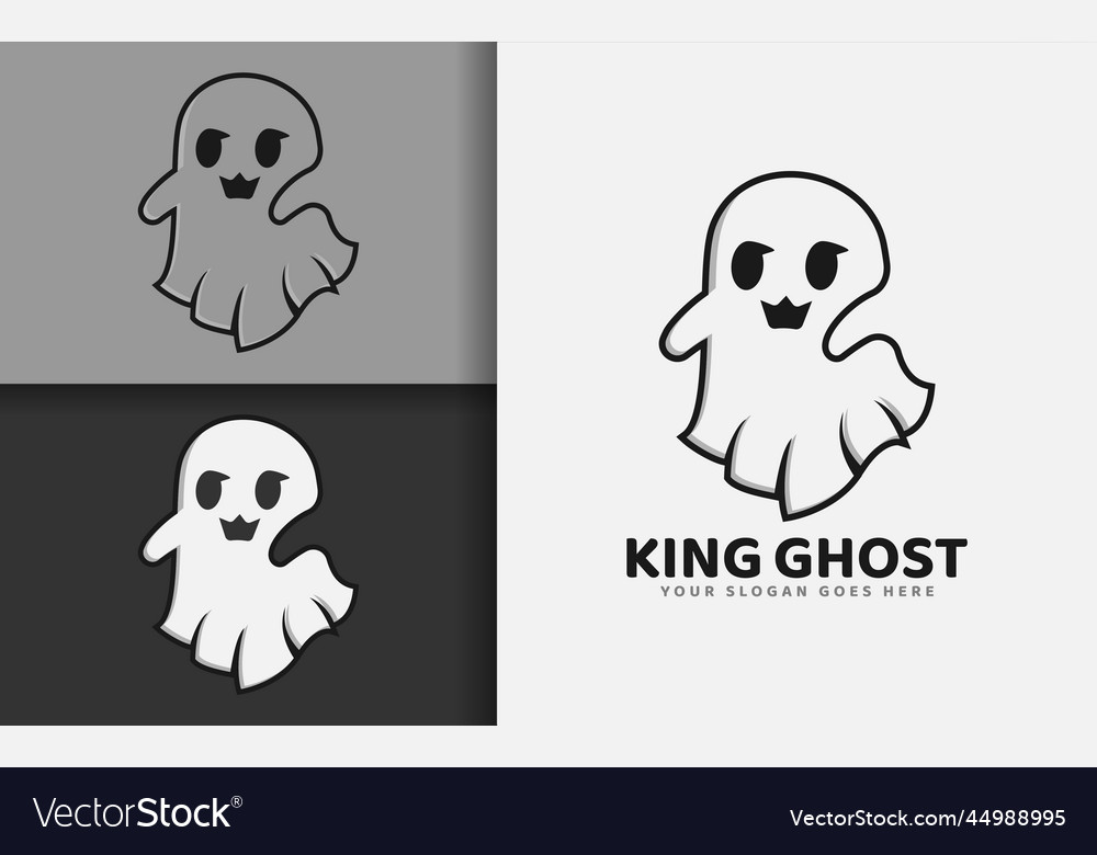 King ghost logo design creative white Royalty Free Vector