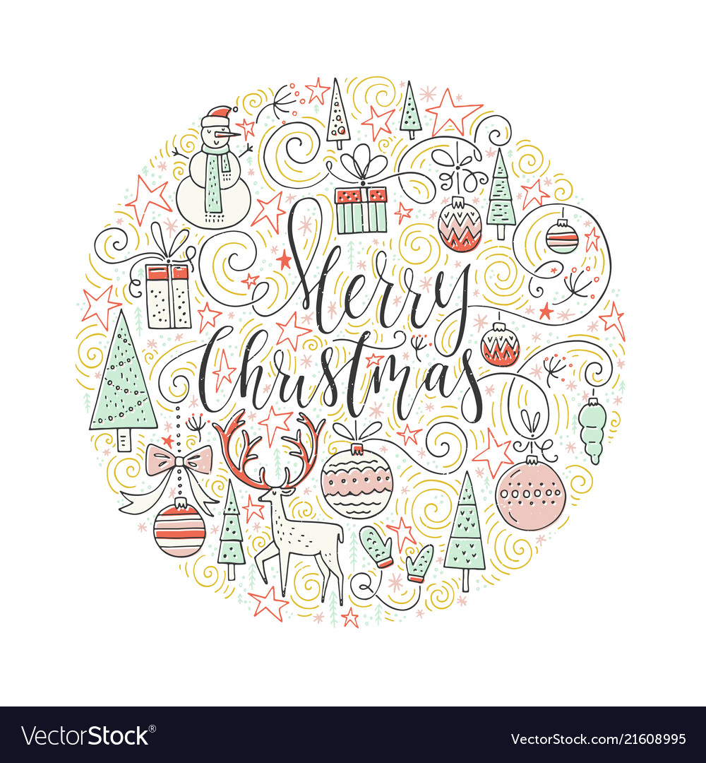 Merry Christmas Circle Card
