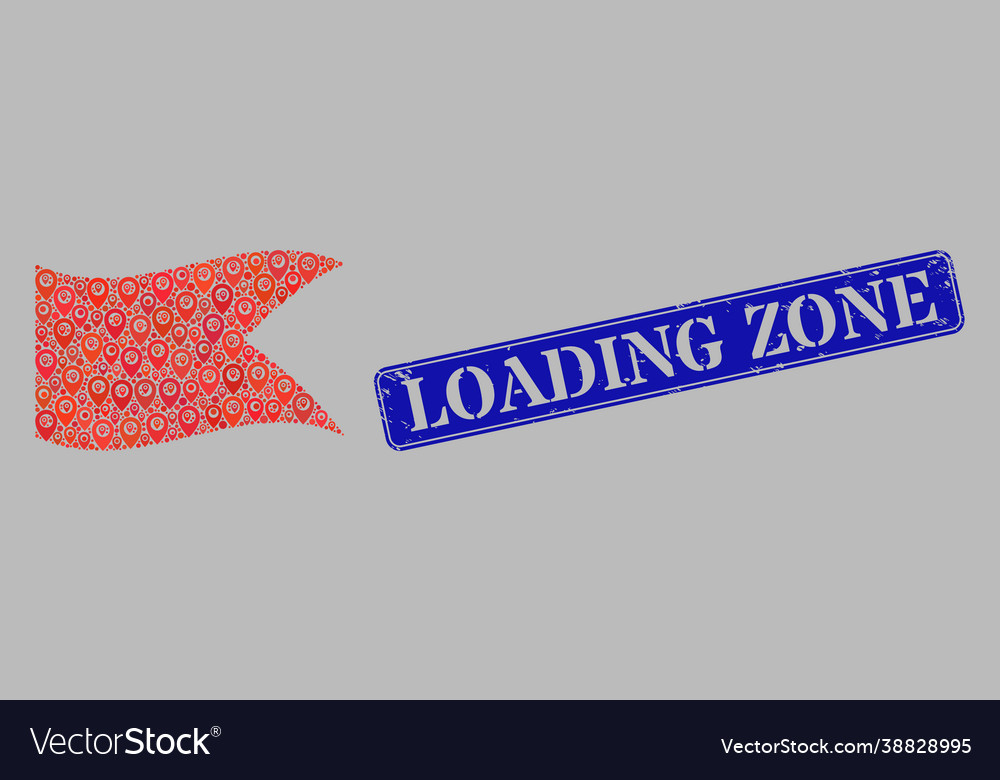 Scratched loading zone watermark and navigation vector image Scratched loading zone watermark and navigation