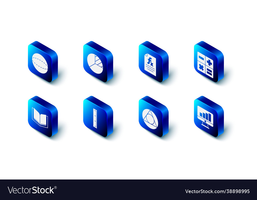 Set pie chart infographic function mathematical vector image Set pie chart infographic function mathematical