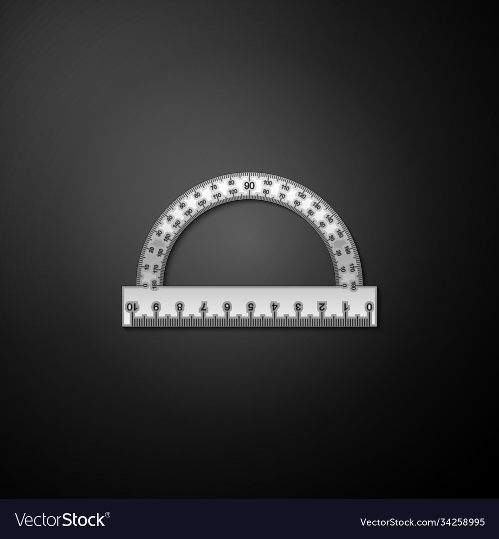 Silver protractor grid for measuring degrees icon Vector Image Silver protractor grid for measuring degrees icon