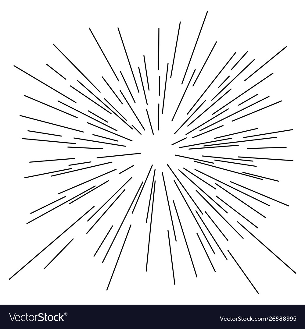 Speed lines from center sketch Royalty Free Vector Image