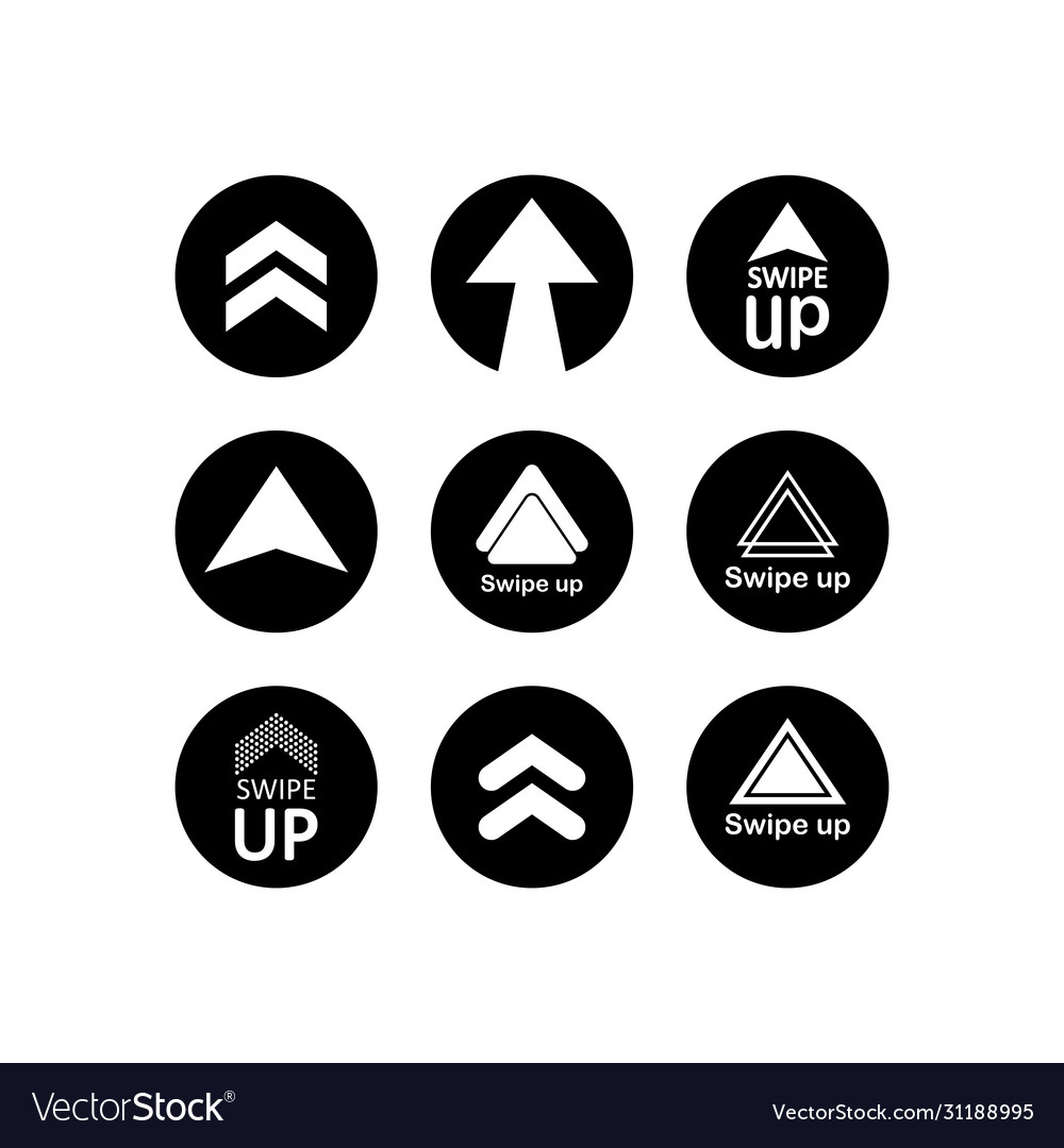 Swipe up arrow icon modern button for web vector image Swipe up arrow icon modern button for web