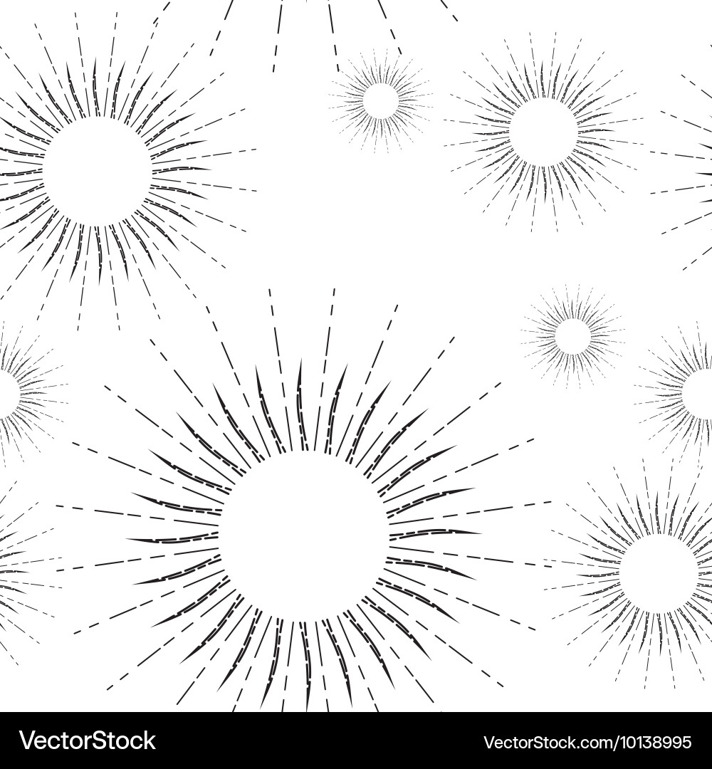 Vintage linear sunburst seamless pattern Vector Image