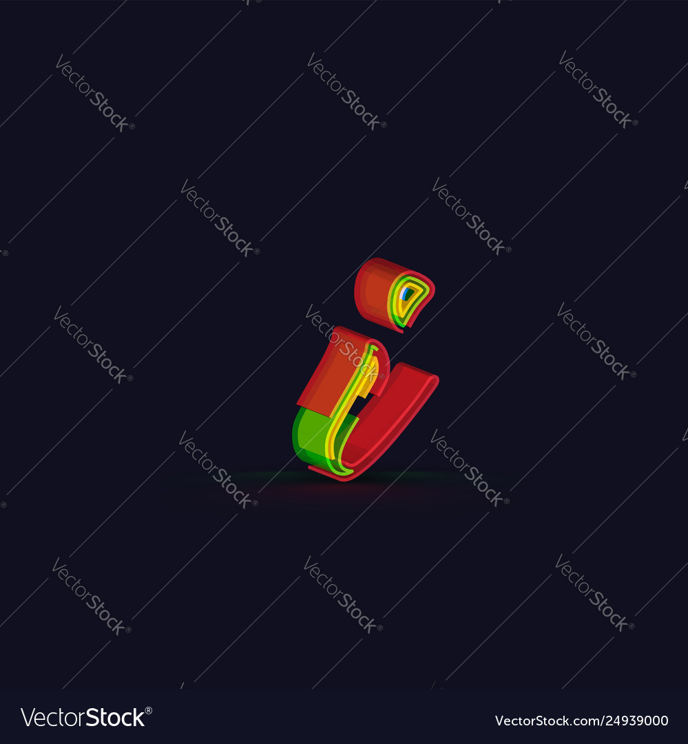 3d colorful character from a fontset