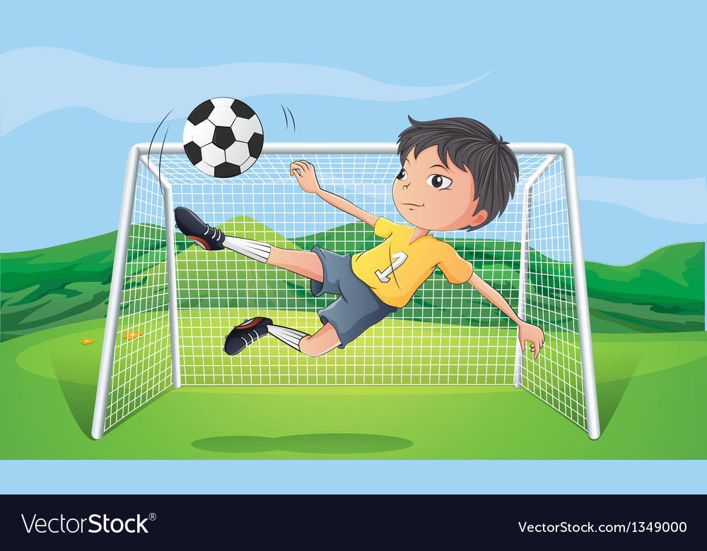 A young man playing football Royalty Free Vector Image