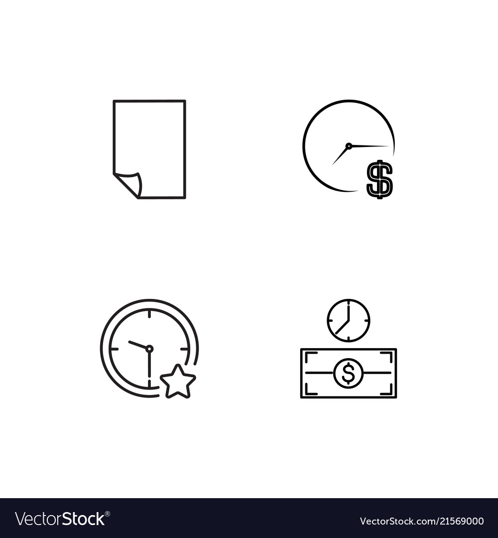 Banking linear icons set simple outline