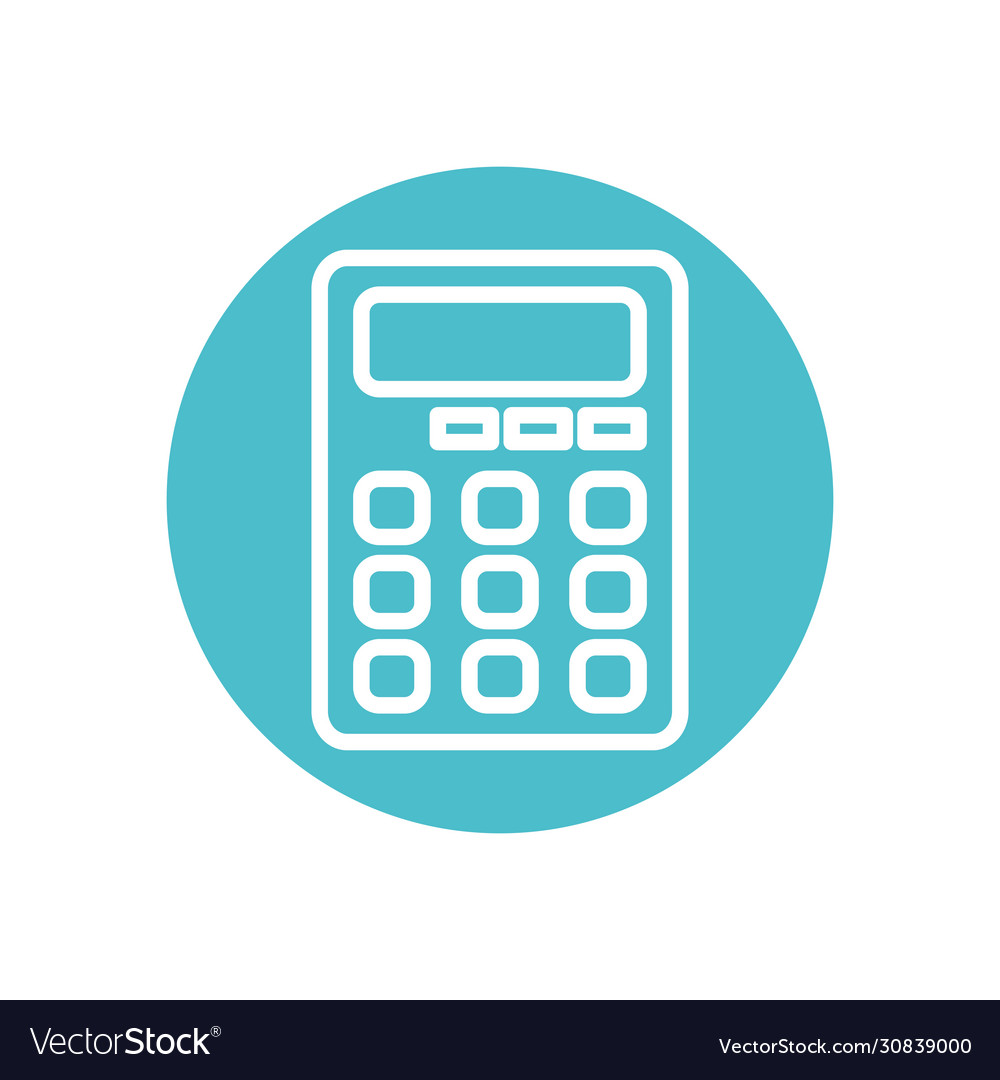 Calculator icon block line style vector image Calculator icon block line style