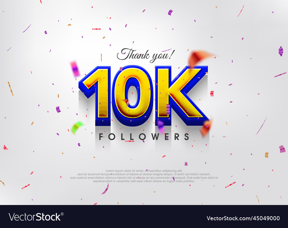 Colorful theme greeting 10k followers thank you
