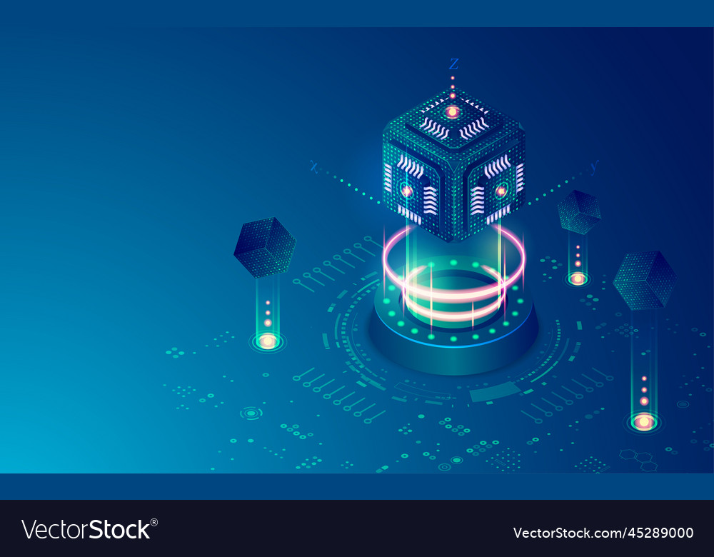 Concept of quantum computing or supercomputer