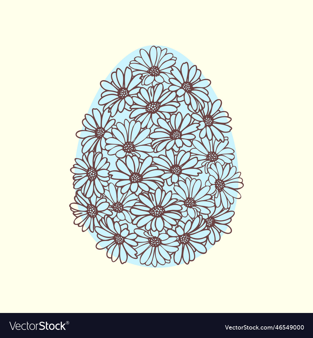 Floral easter egg spring design for easter Vector Image