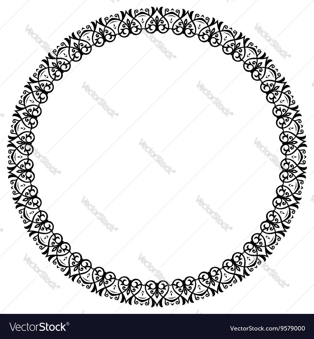 Floral modern round frame