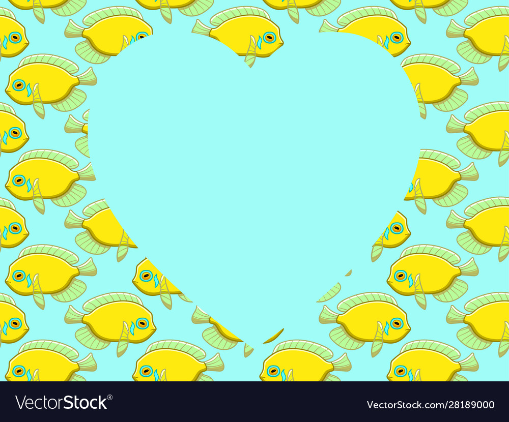 Frame with yellow centropyge pattern vector image Frame with yellow centropyge pattern