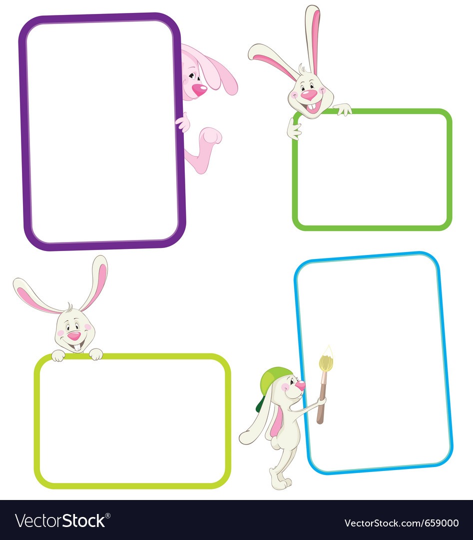 Frames with rabbits Royalty Free Vector Image - VectorStock