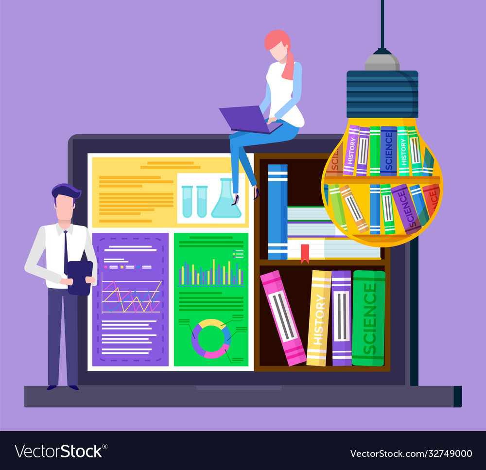 Laptop with online learning and electronic library