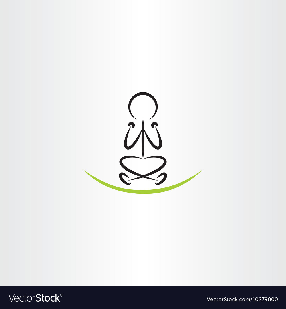 Man meditating yoga icon