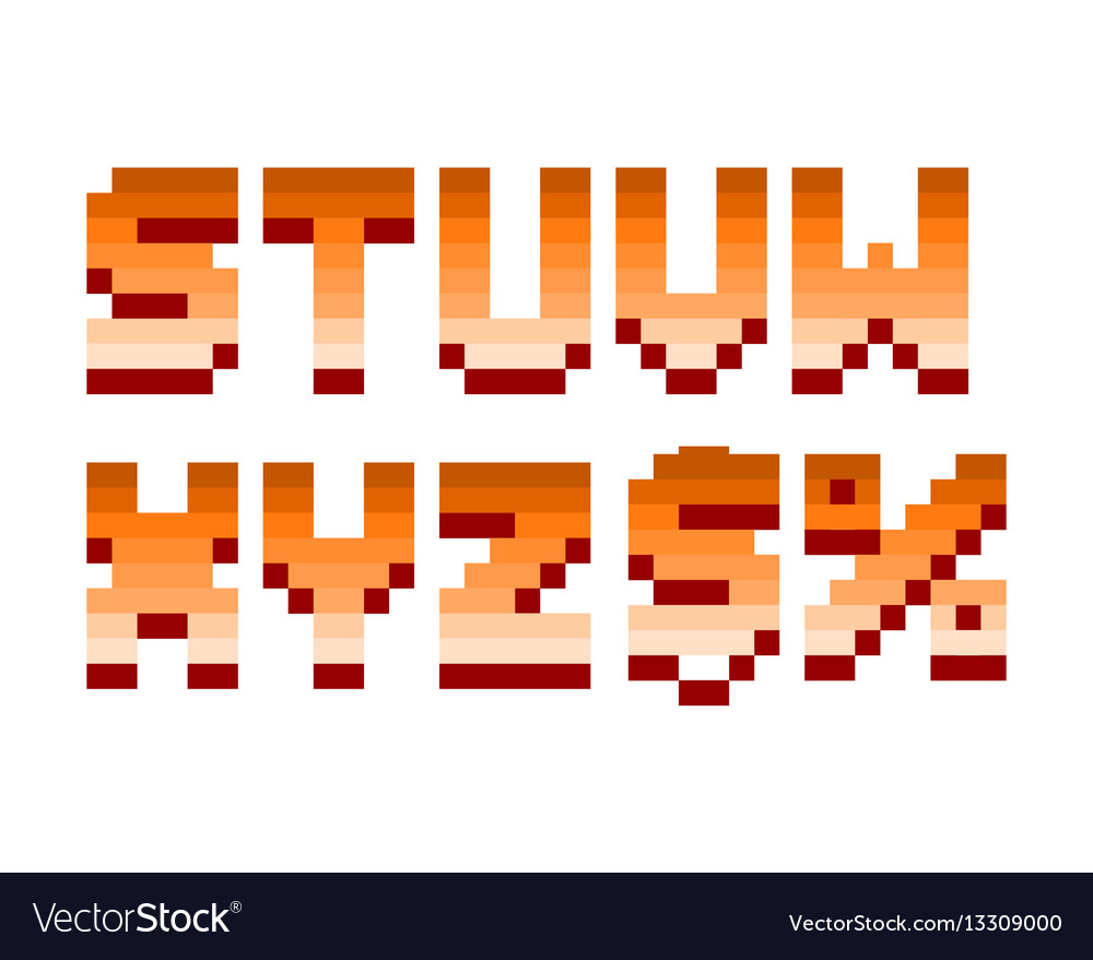 Pixel retro font computer game design