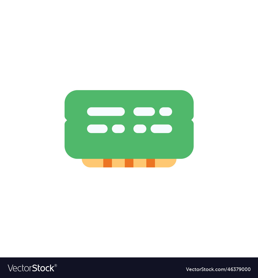 Ram icon computer component flat style vector image Ram icon computer component flat style