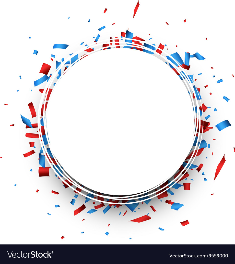 Round background with confetti Royalty Free Vector Image