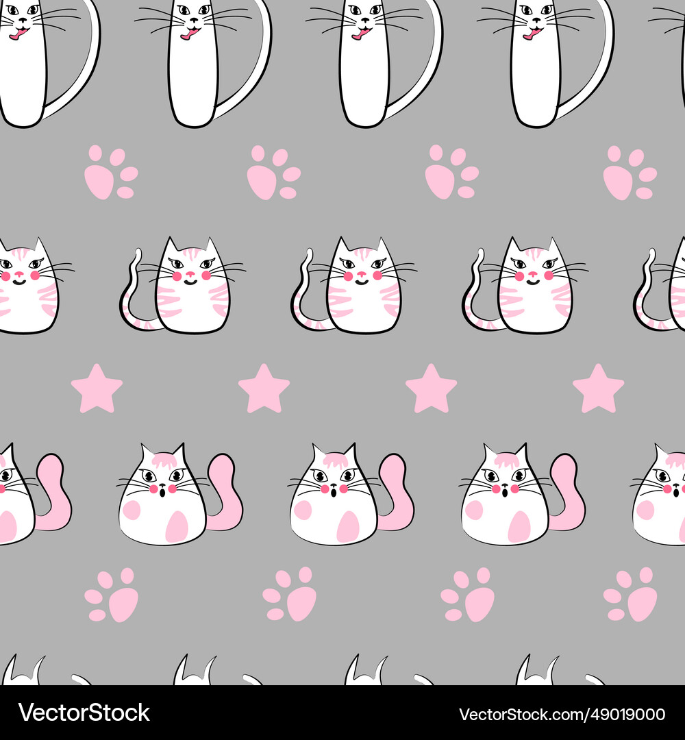 Seamless pattern cats children products print Vector Image