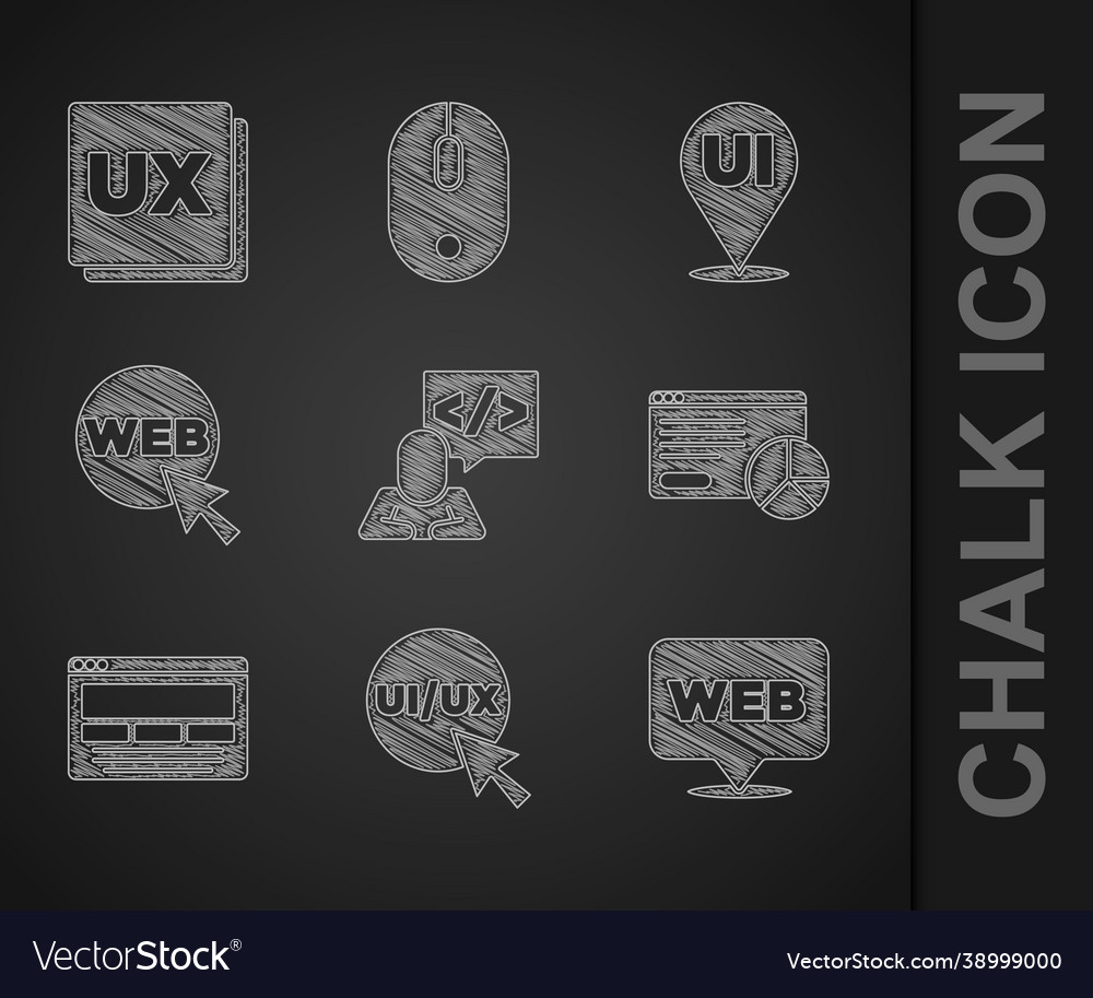 Set front end development ui or ux design web vector image Set front end development ui or ux design web