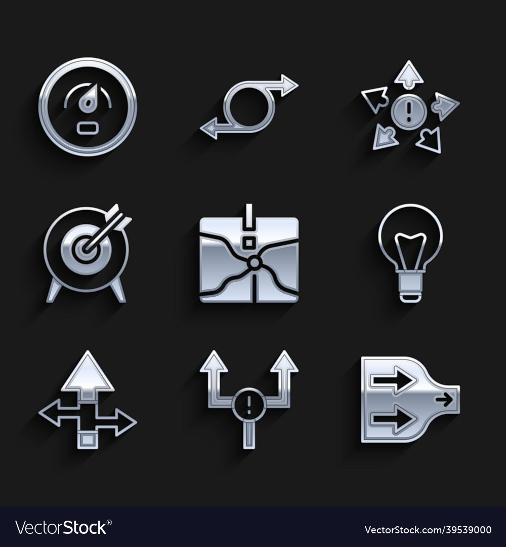 Set intersection point arrow light bulb target