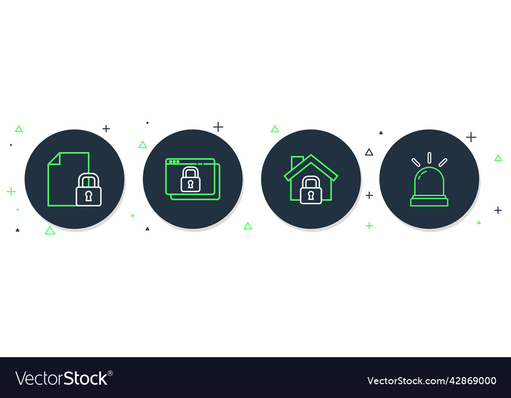 Set line secure your site with https ssl house vector image Set line secure your site with https ssl house