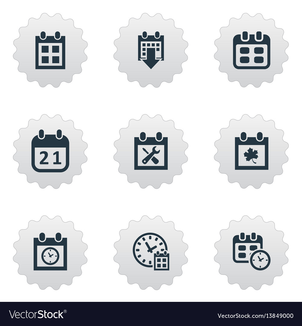 Set of simple date icons