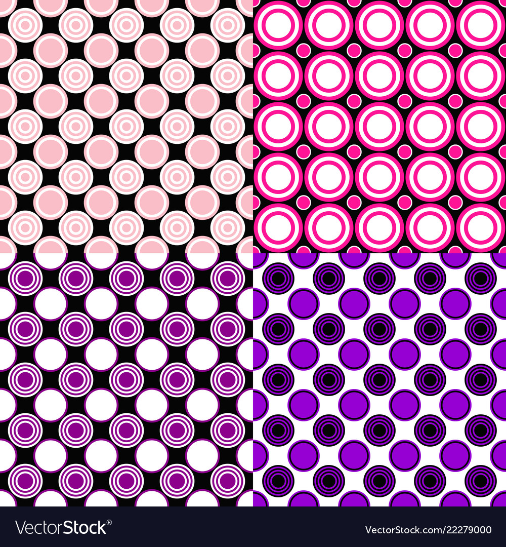 Simple seamless pattern set - circle background vector image Simple seamless pattern set - circle background