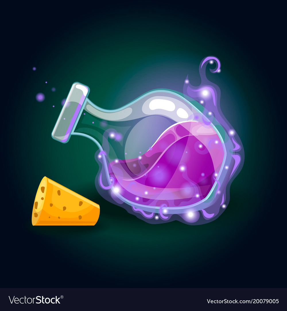 Bottle with magic smog and elixir