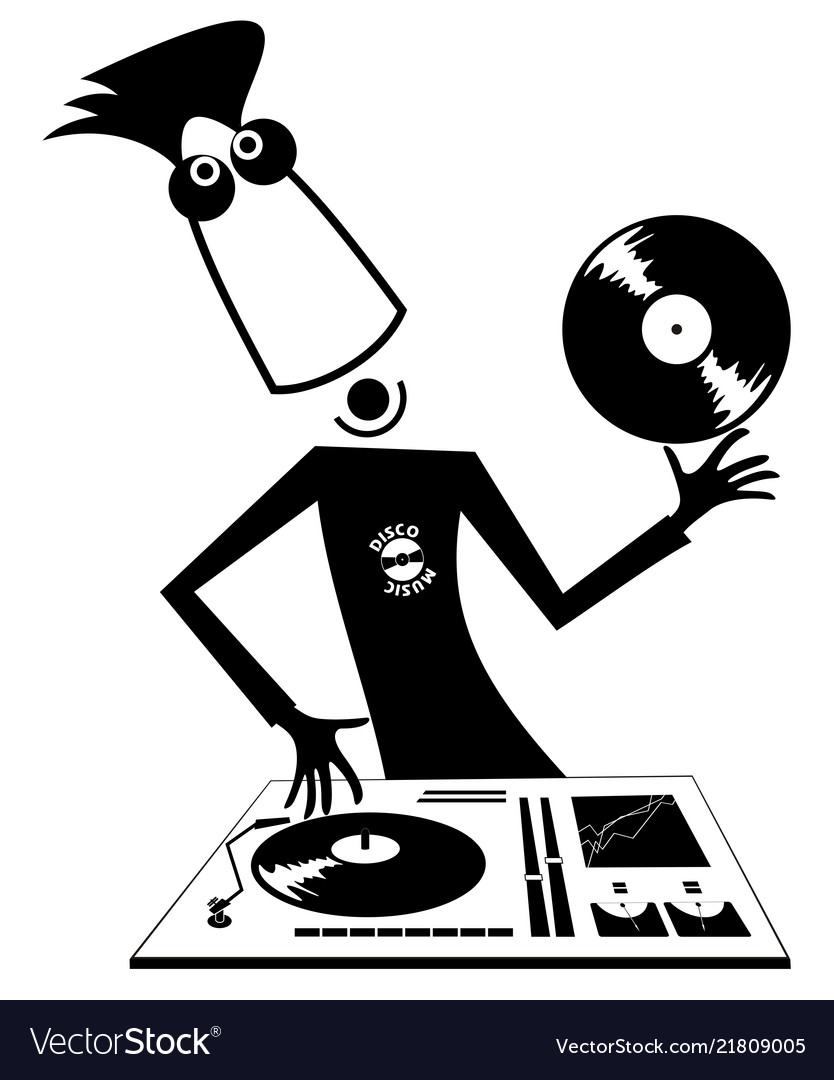 Cartoon funny dj Royalty Free Vector Image - VectorStock