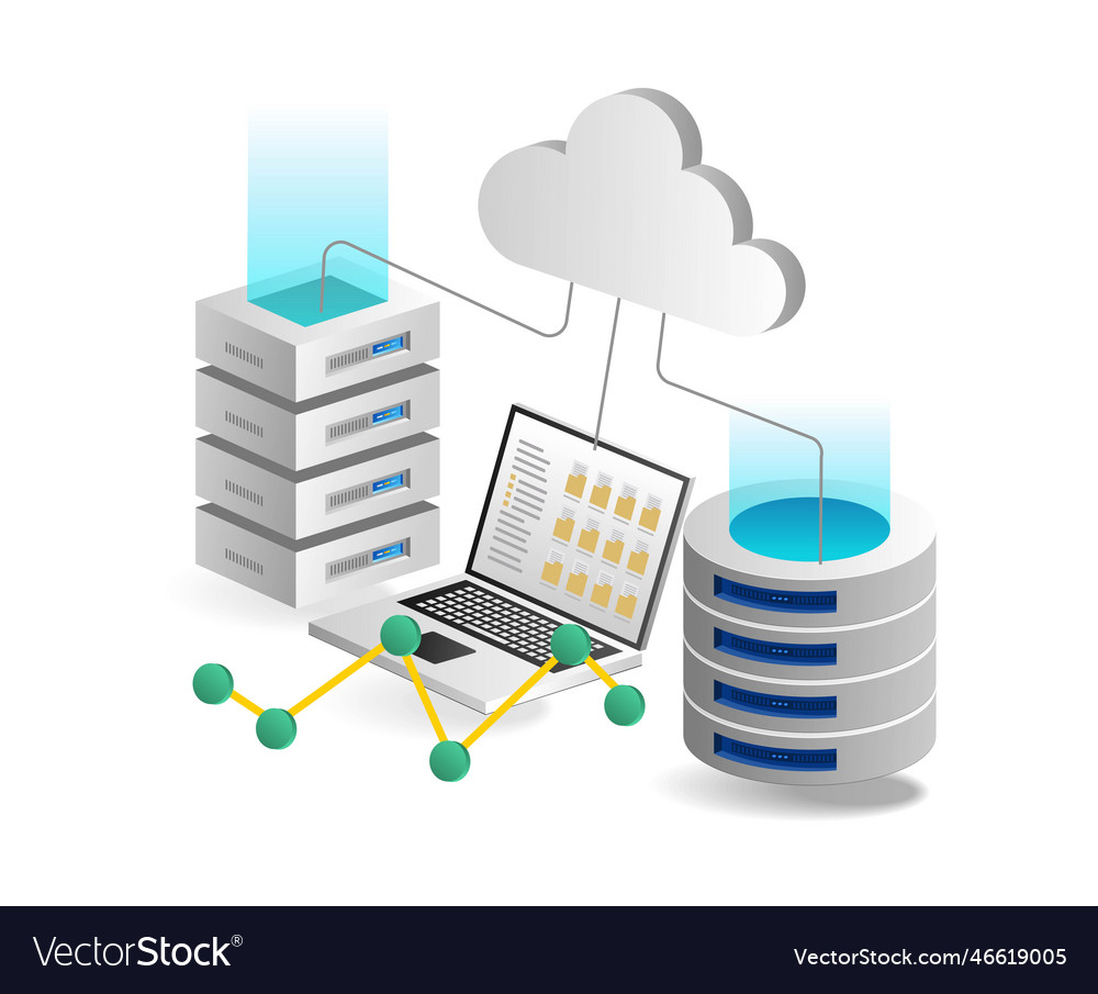 Cloud computing concept server data vector image Cloud computing concept server data