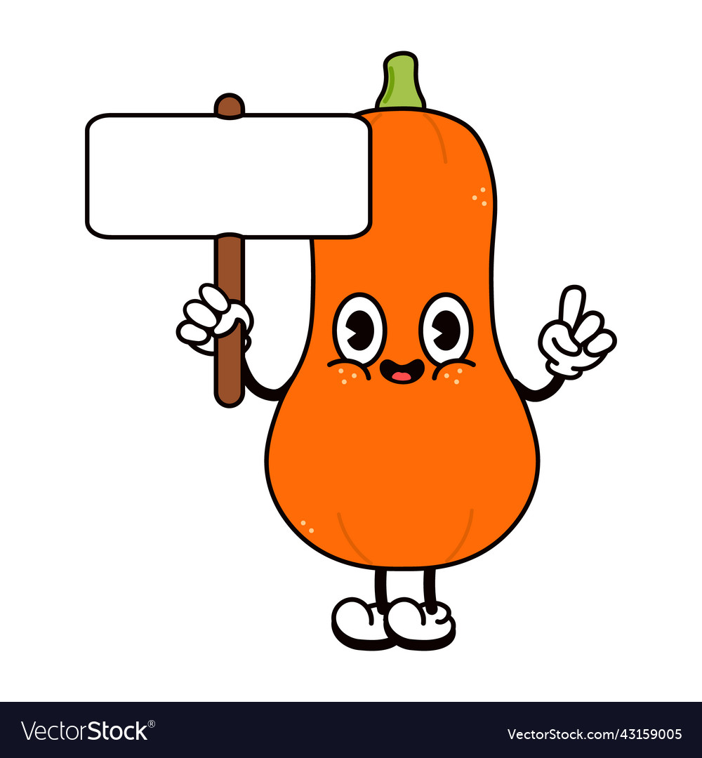 Cute funny pumpkin waving hand character