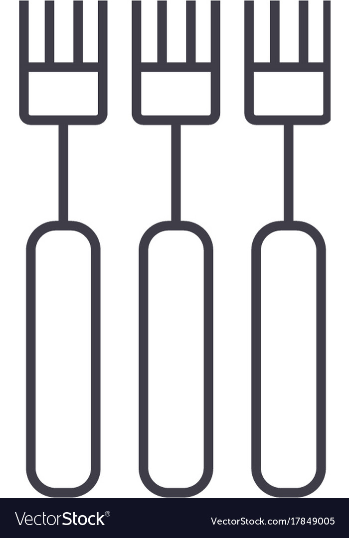 Fork line icon sign