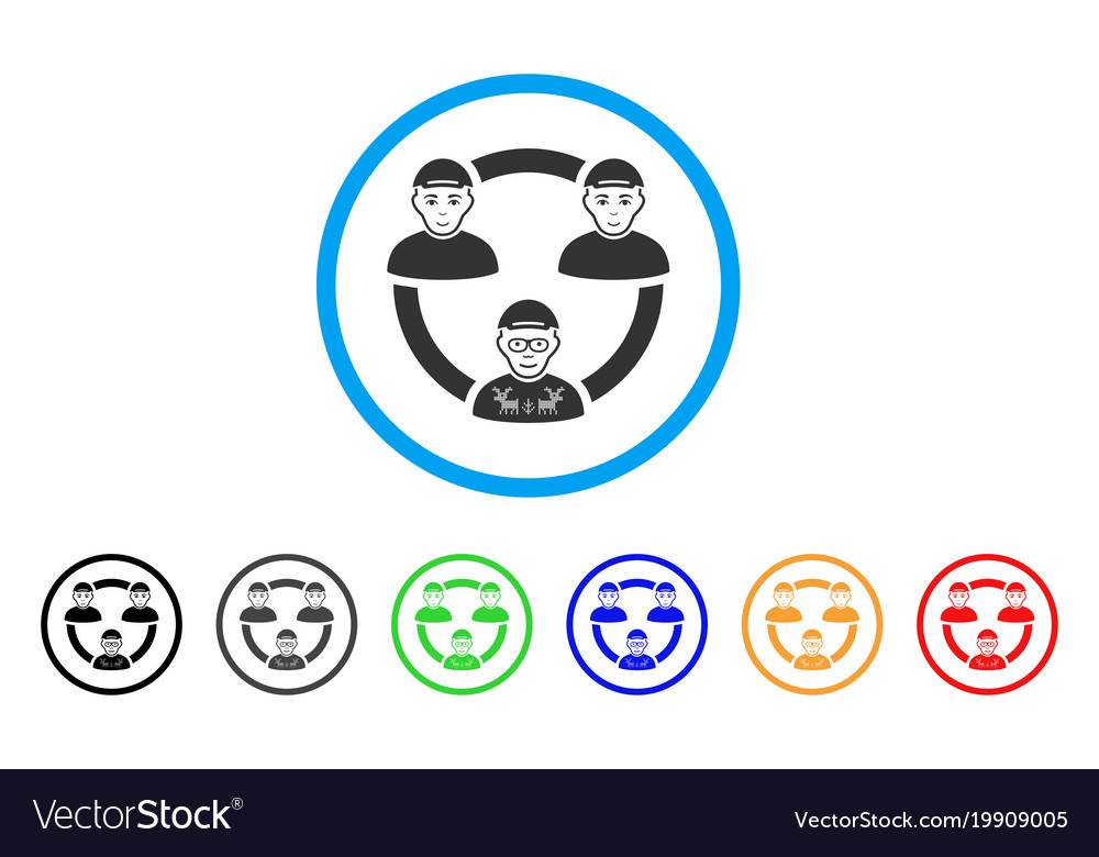 Geek collaboration network rounded icon