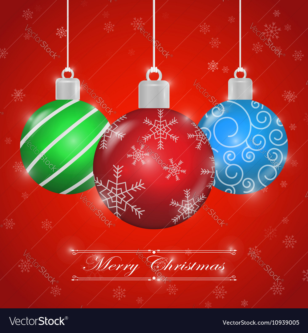 Merry christmas background with ornament ball Vector Image