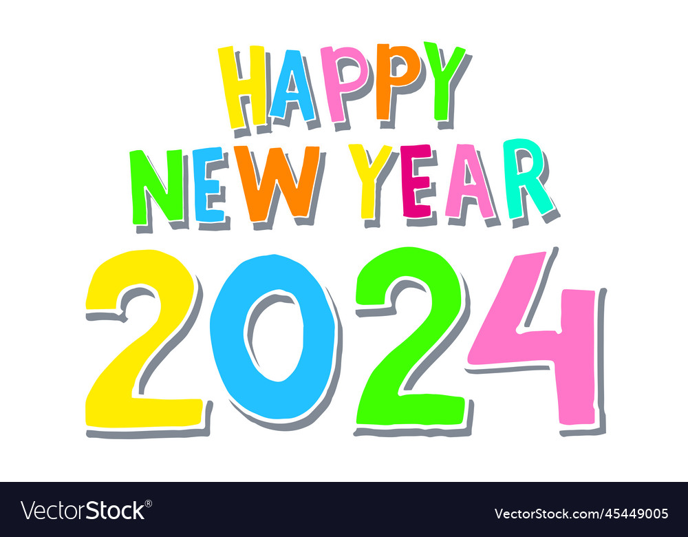 New Year 2024 Bright Multi Colored Letters Vector Image   New Year 2024 Bright Multi Colored Letters Vector 45449005 