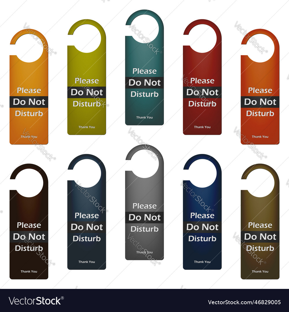 Please do not disturb - multicolored door hanger Vector Image