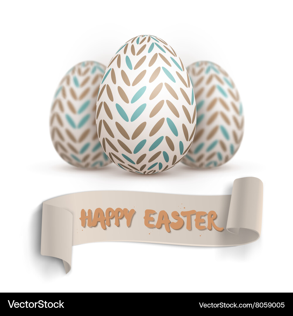 Realistic easter egg set painted Royalty Free Vector Image