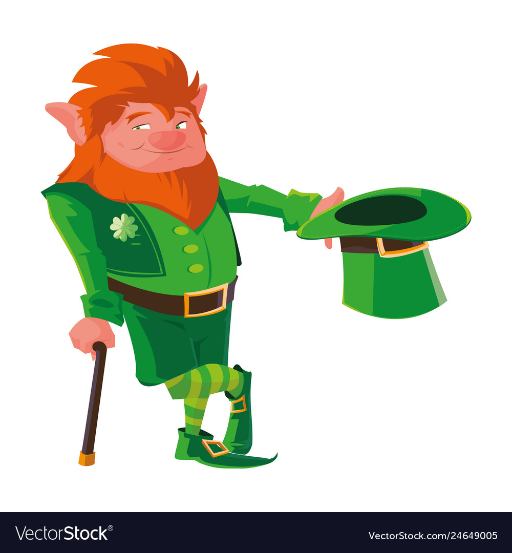 Saint patrick lemprechaun mit cane charakter