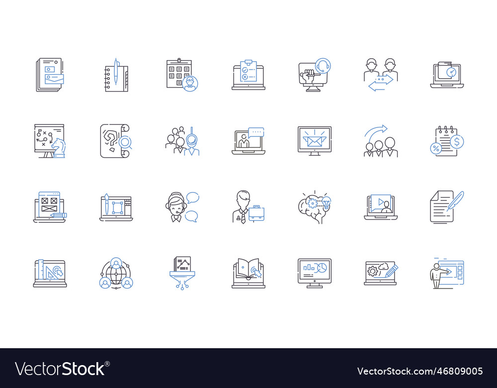 Session line icons collection therapy counseling