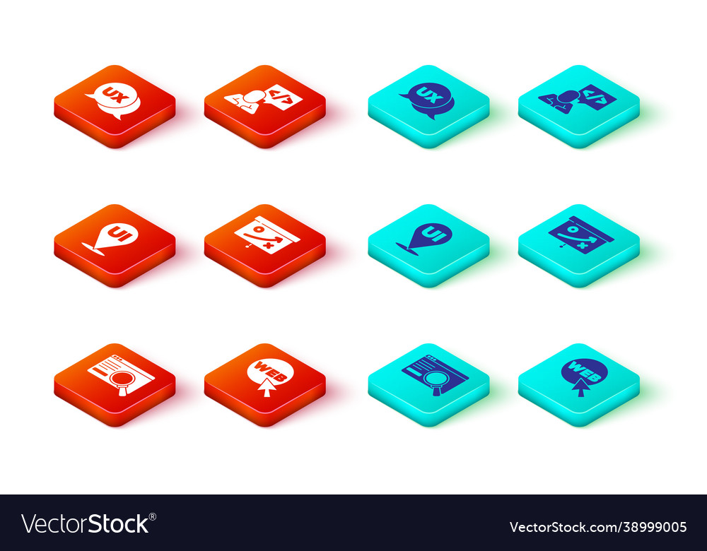 Set ui or ux design web and graphic planning Vector Image Set ui or ux design web and graphic planning