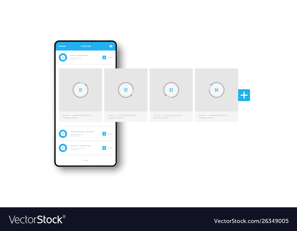 Smartphone with interface carousel post social