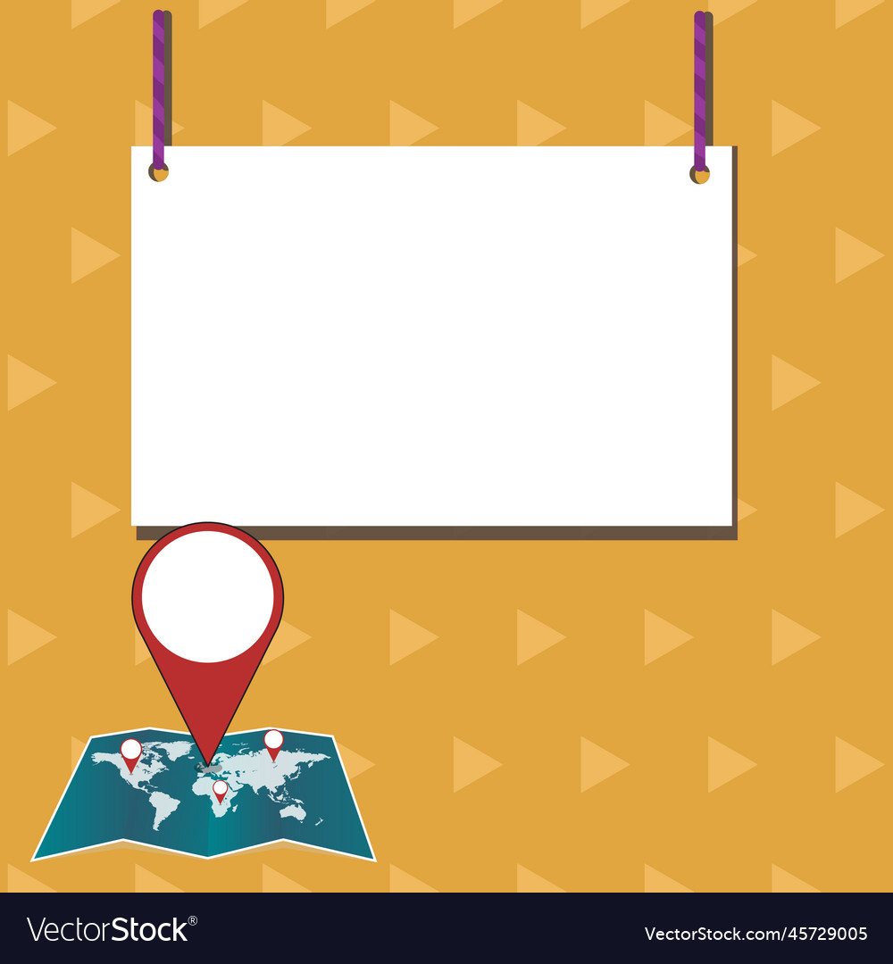 Speech bubble with important message above map vector image Speech bubble with important message above map
