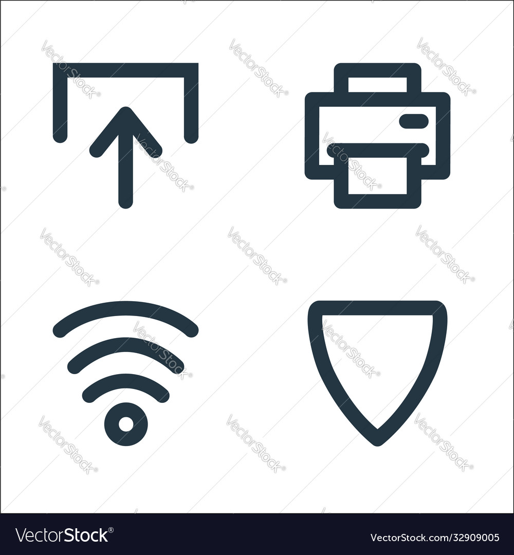 User interface line icons linear set quality vector image User interface line icons linear set quality